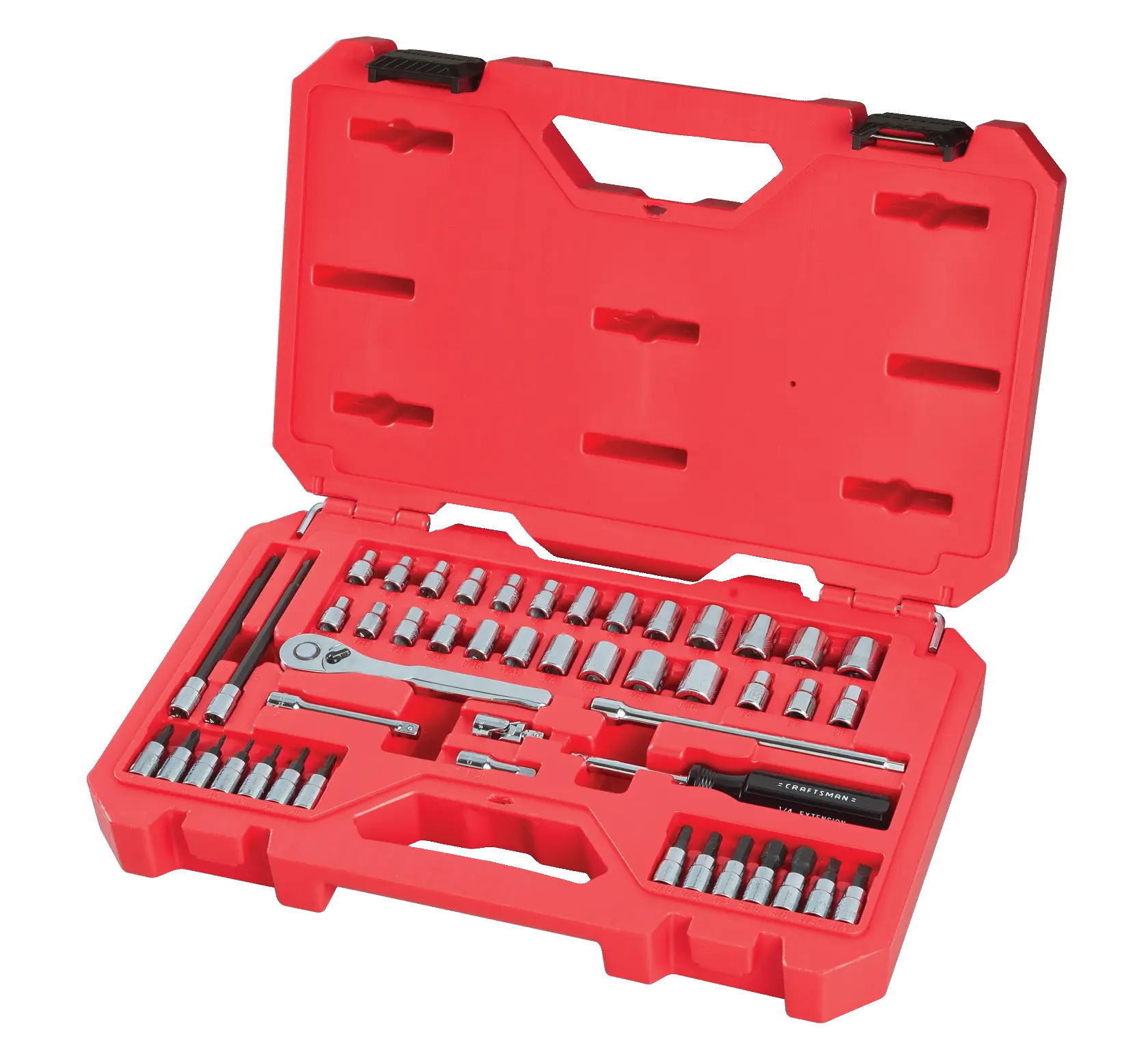 View of CRAFTSMAN Mechanics Tool Set on white background