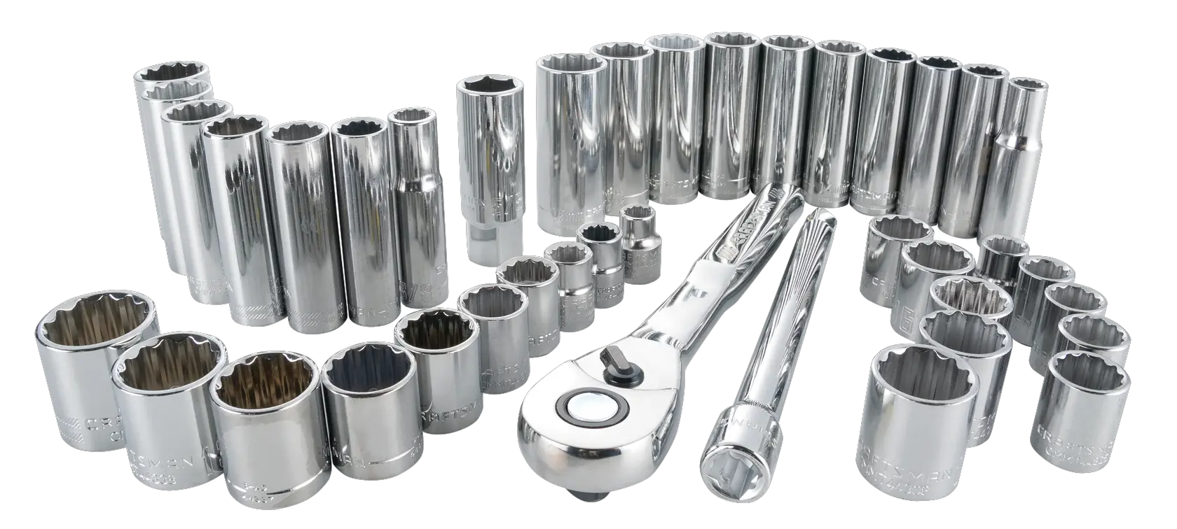 View of CRAFTSMAN Mechanics Tool Set on white background