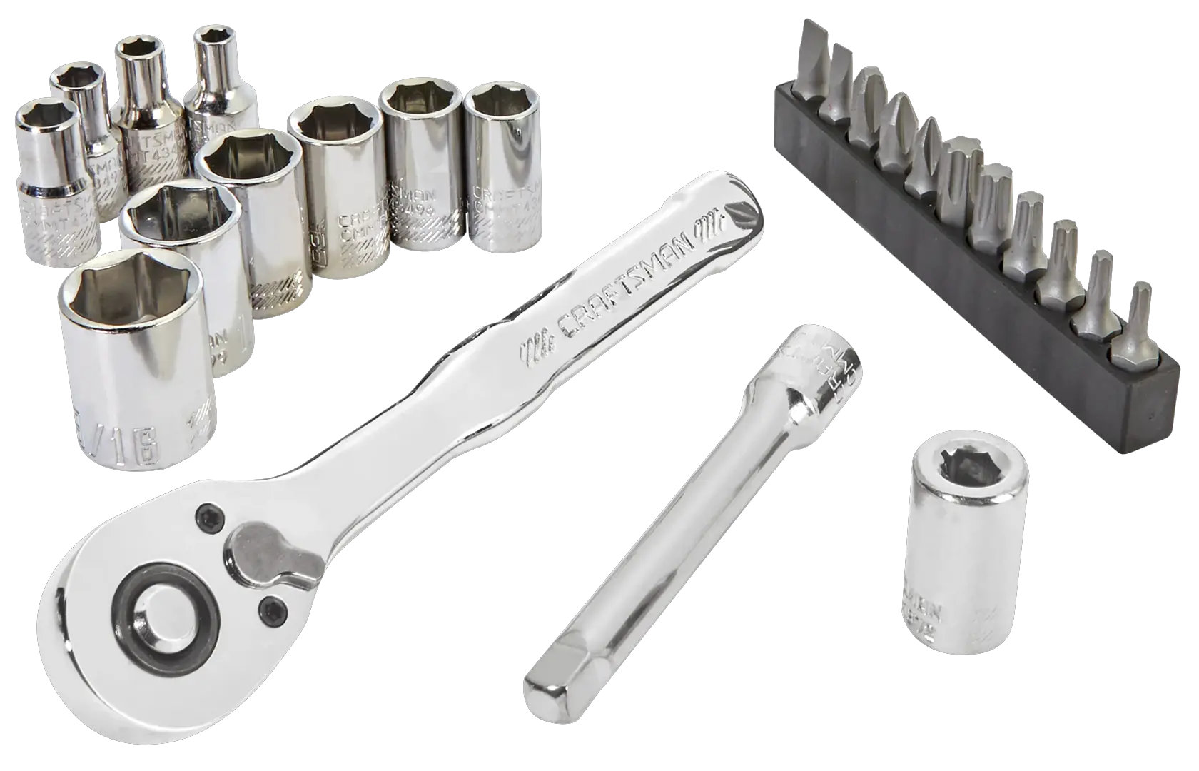 CRAFTSMAN Low Profile 24PC 1/4IN DR Nano Mech Set SAE LOW PRO view 1