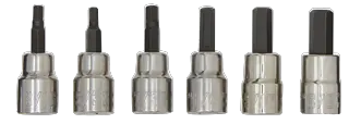 6 piece S A E hex bit socket.