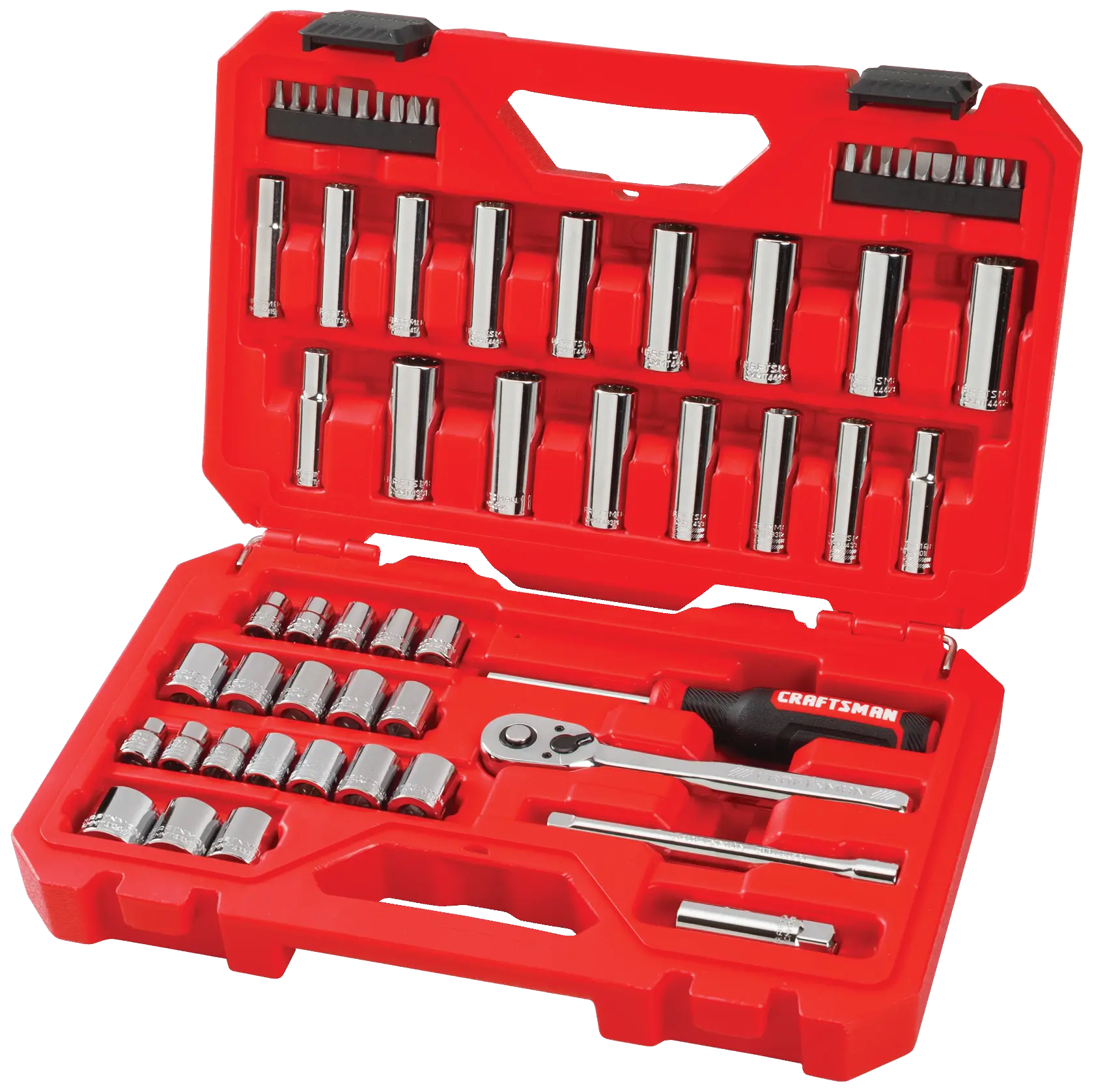 View of CRAFTSMAN Mechanics Tool Set on white background