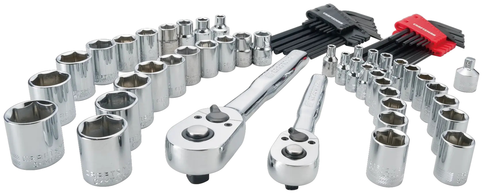 View of CRAFTSMAN Mechanics Tool Set on white background