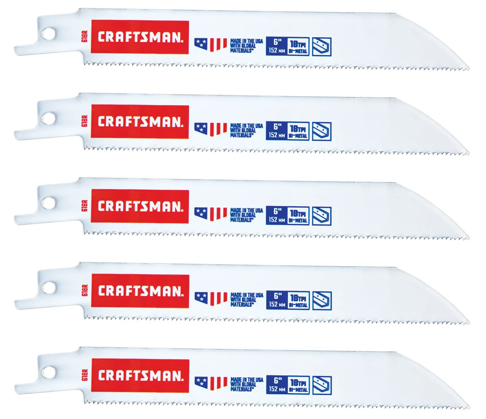 CRAFTSMAN Lames De Scie Alternative De 6 Po Et 18 Dents/po (pqt De 5)