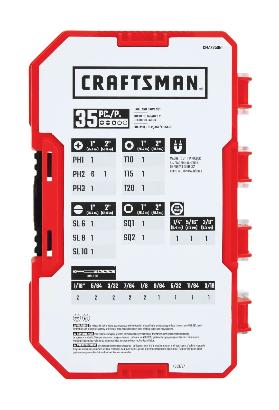 CRAFTSMAN Ensemble D’embouts Et Mèches Pour Perceuse-visseuse (35 --Pièces)