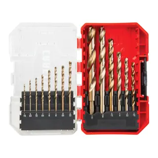 14 piece gold oxide drill bit set.