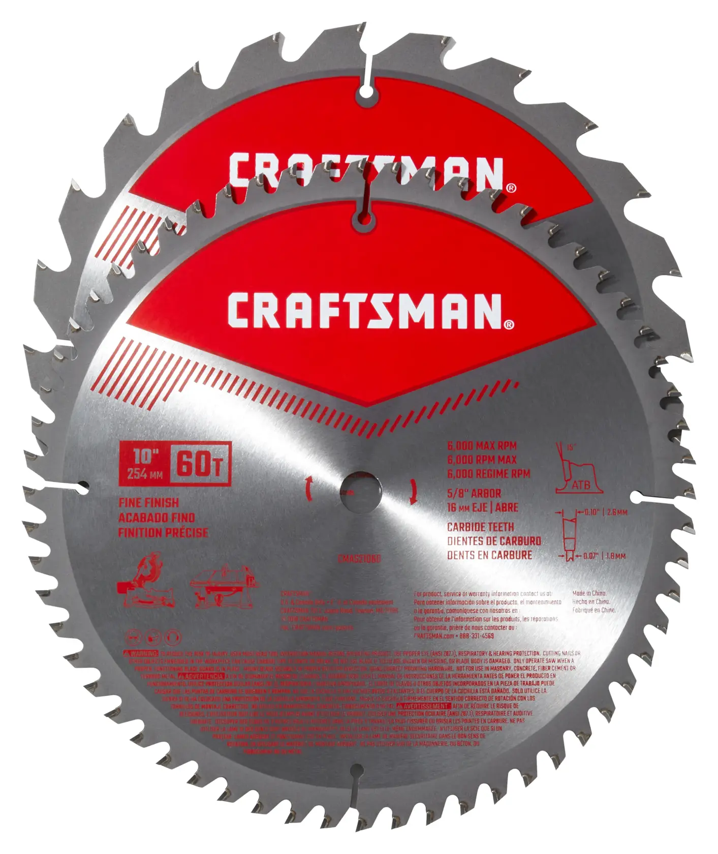 CRAFTSMAN Jeu De Lames 10 po Pour Scie Circulaire (pqt De 2)