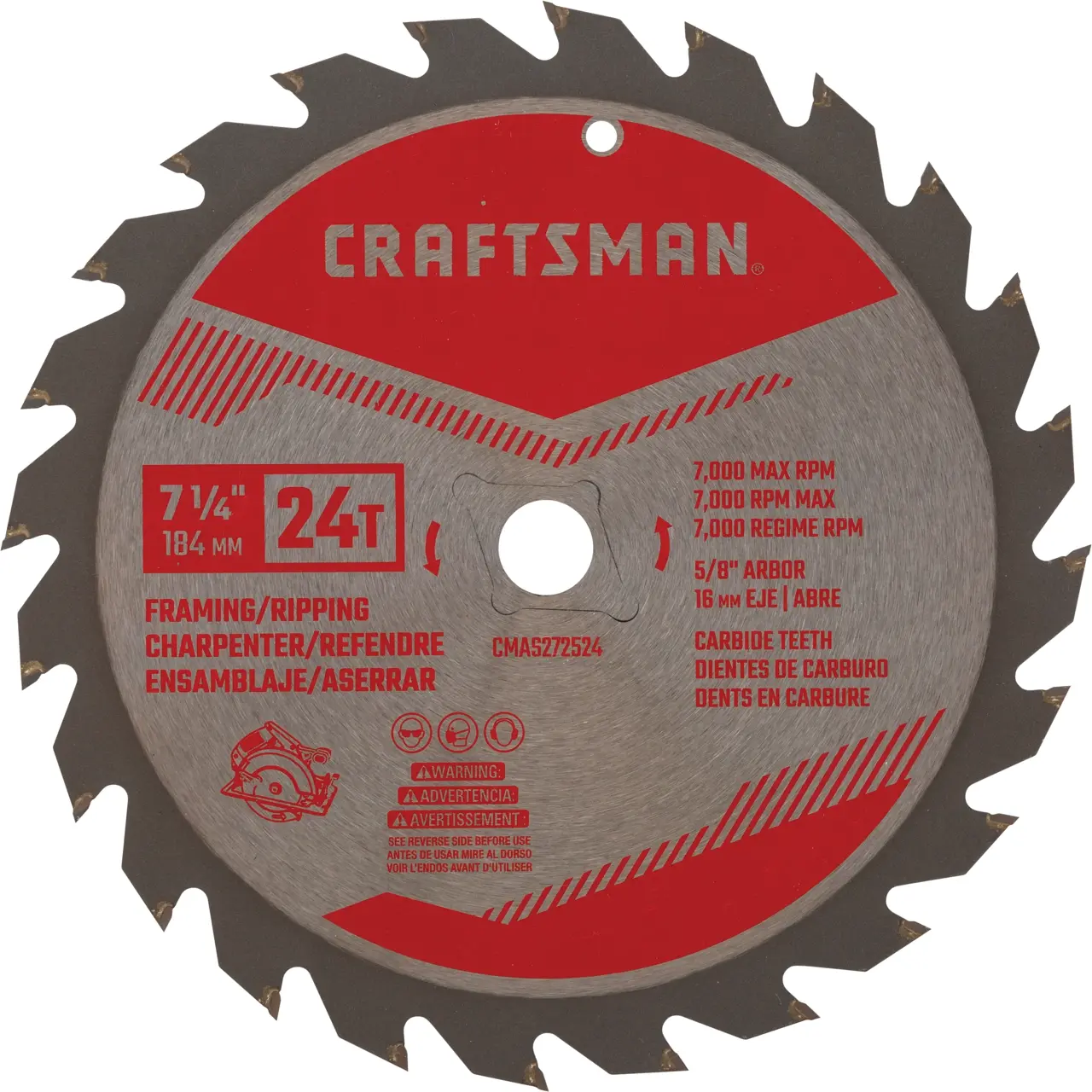 View of CRAFTSMAN Blades: Table Saw on white background