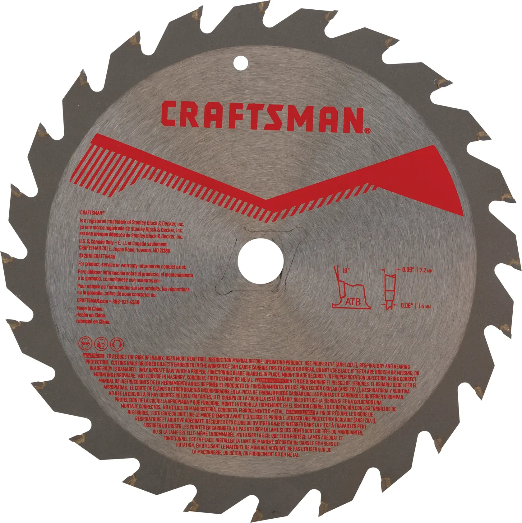 View of CRAFTSMAN Blades: Table Saw on white background