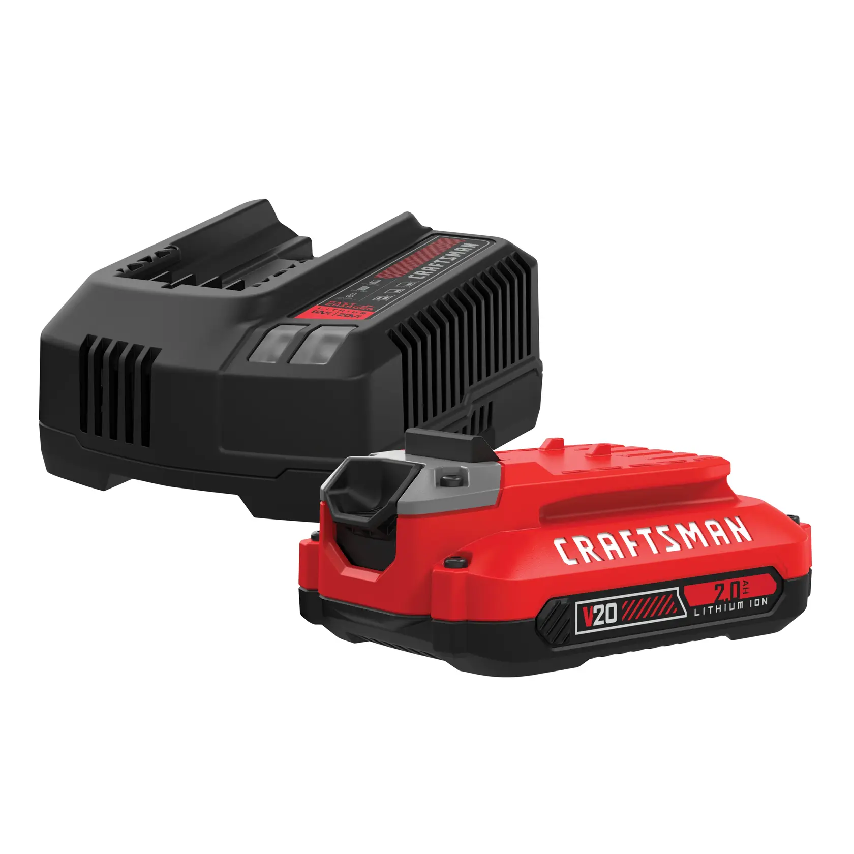 CRAFTSMAN CMCB202-CK V20* 2.0AH Lithium-Ion Starter Kit Side View