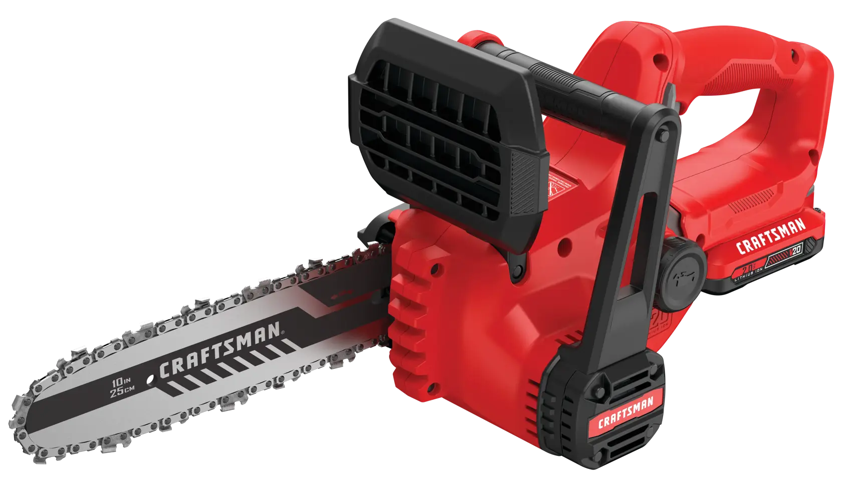Cordless 10 inch chainsaw kit 2 amp hour.