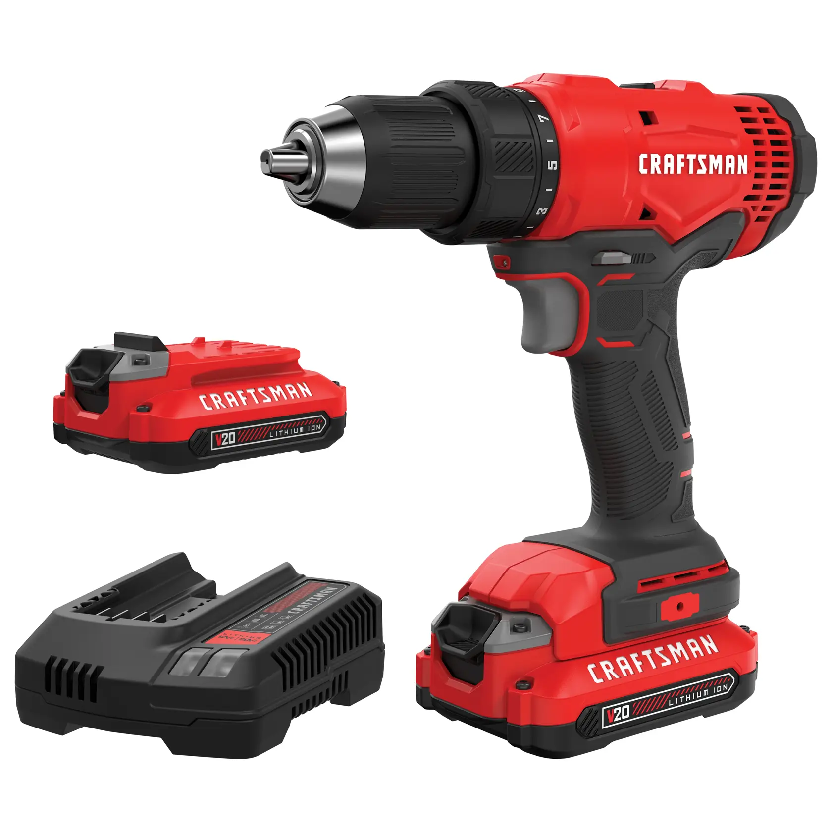 Ensemble de perceuse-visseuse sans fil V20* avec chargeur et 2 batteries de 1,5 Ah