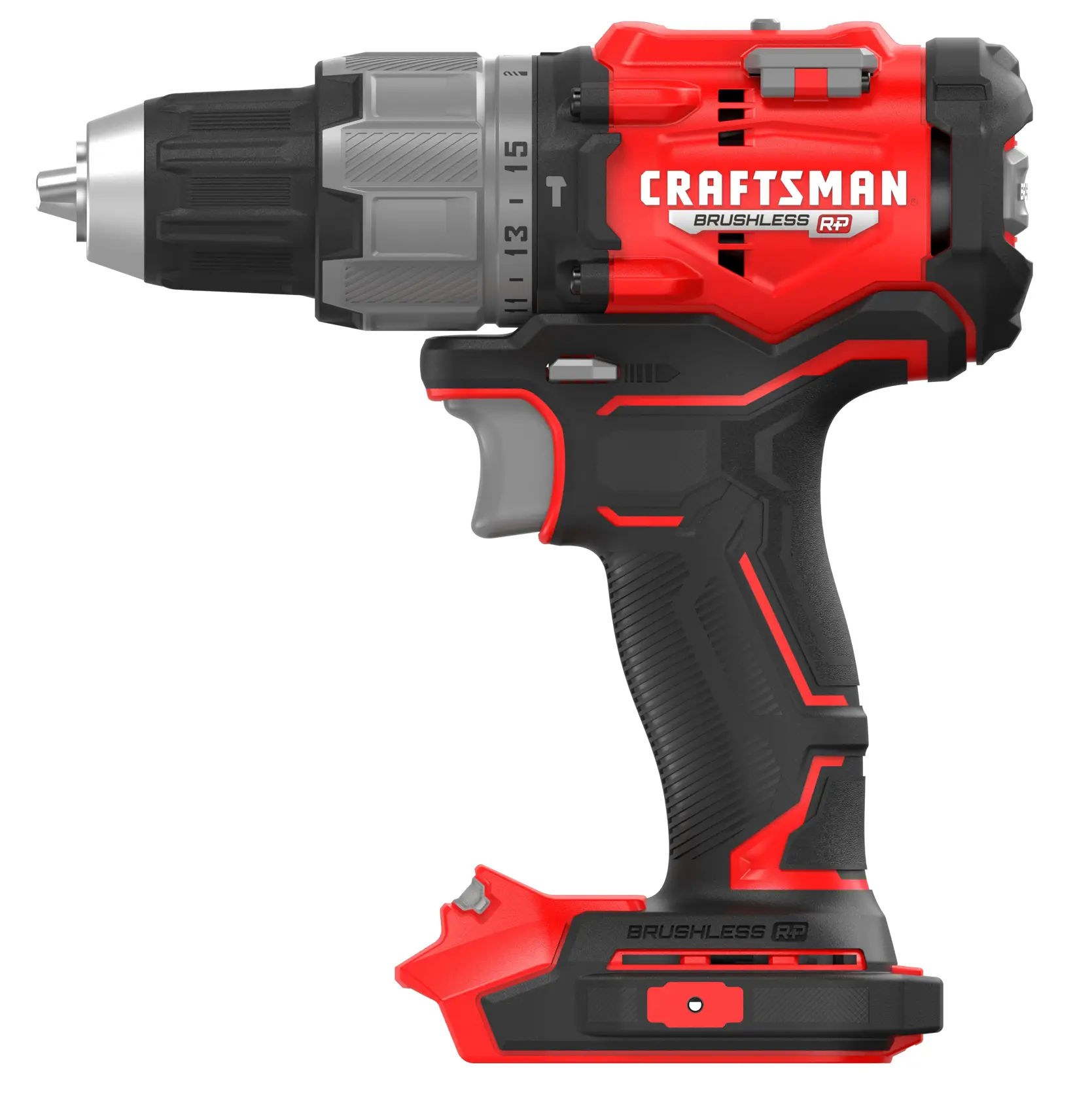V20* Brushless RP Hammer Drill/Driver without a battery on a white background