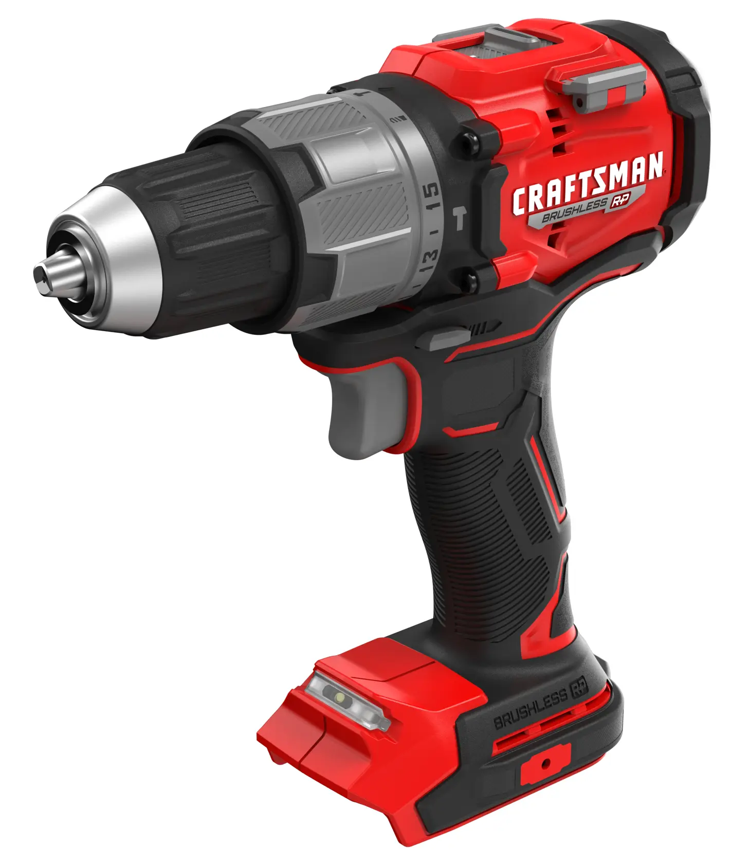 V20* Brushless RP Hammer Drill/Driver without a battery on a white background