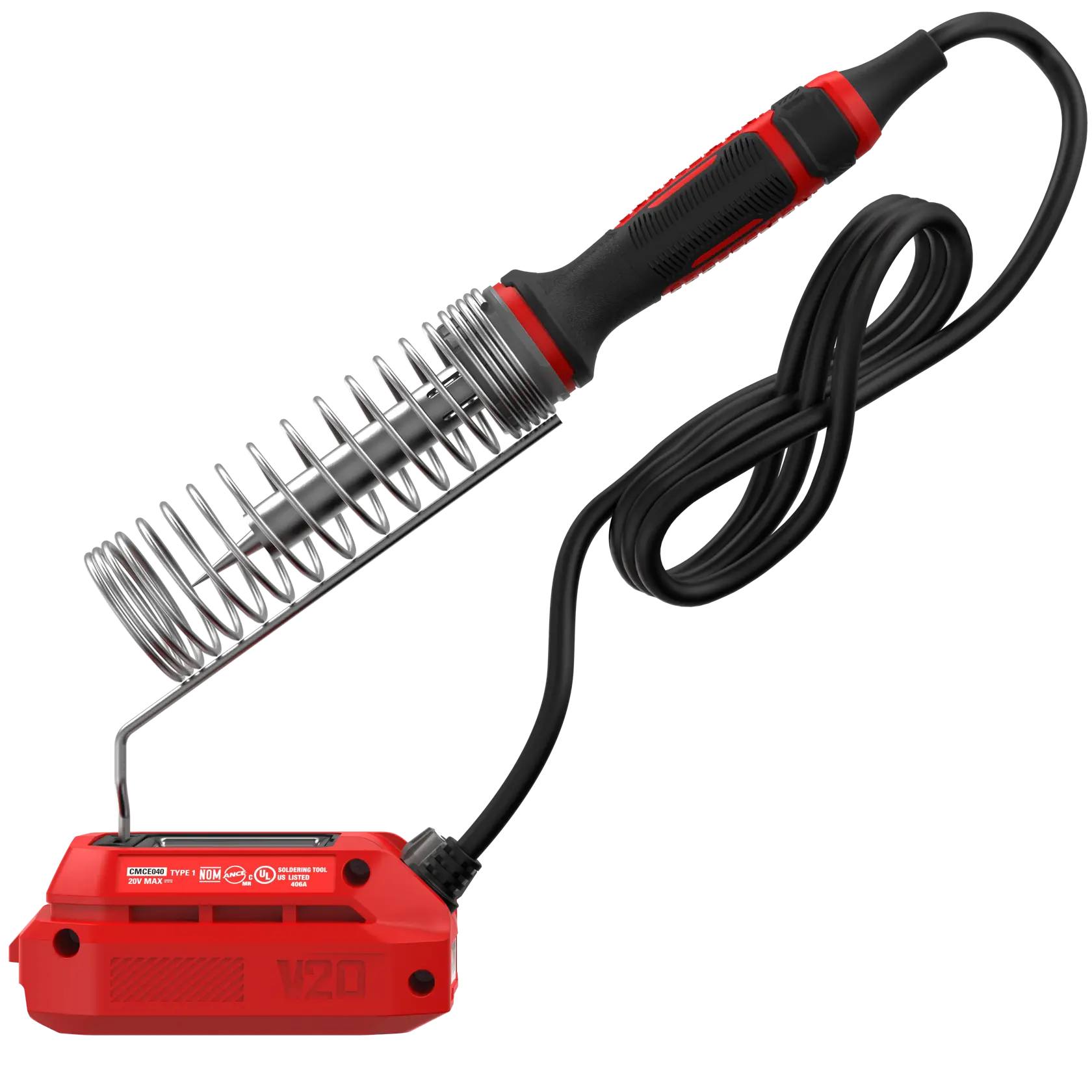 Right profile of cordless soldering iron.