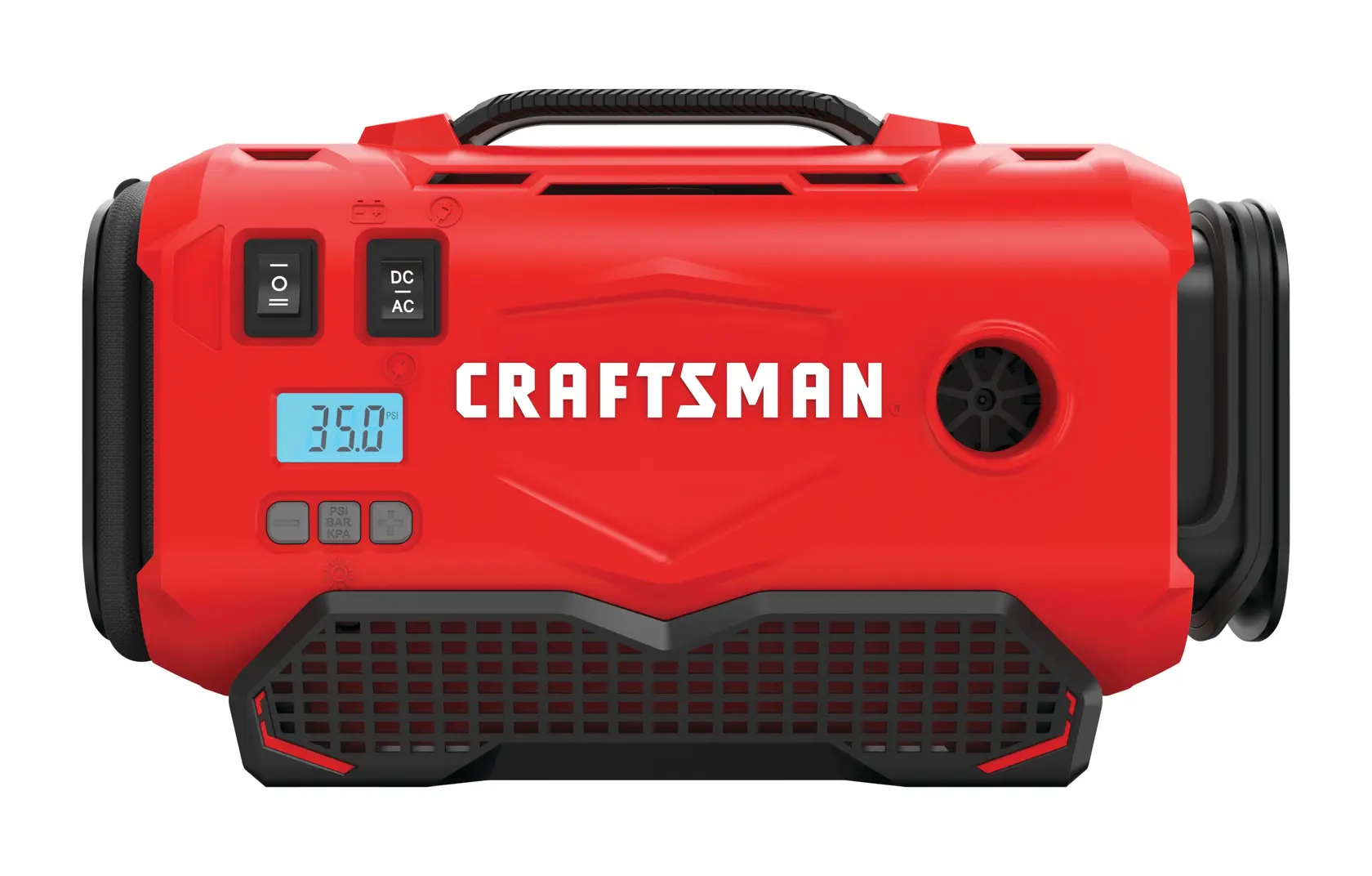 Right profile of cordless inflator tool only.