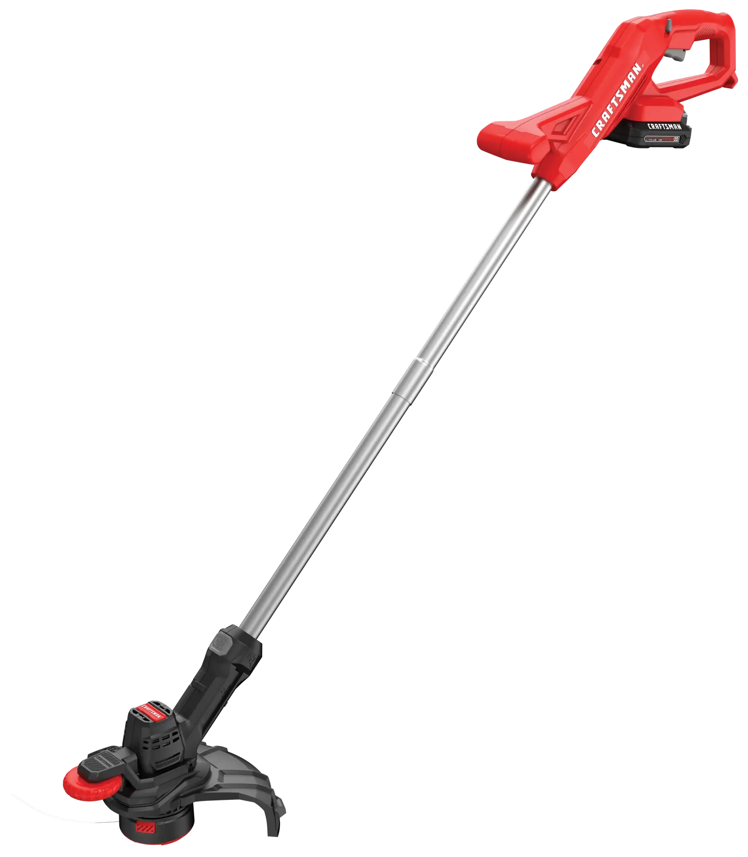 Left angle view of CRAFTSMAN V20 Cordless 10 inch Weedwacker String Trimmer and Edger