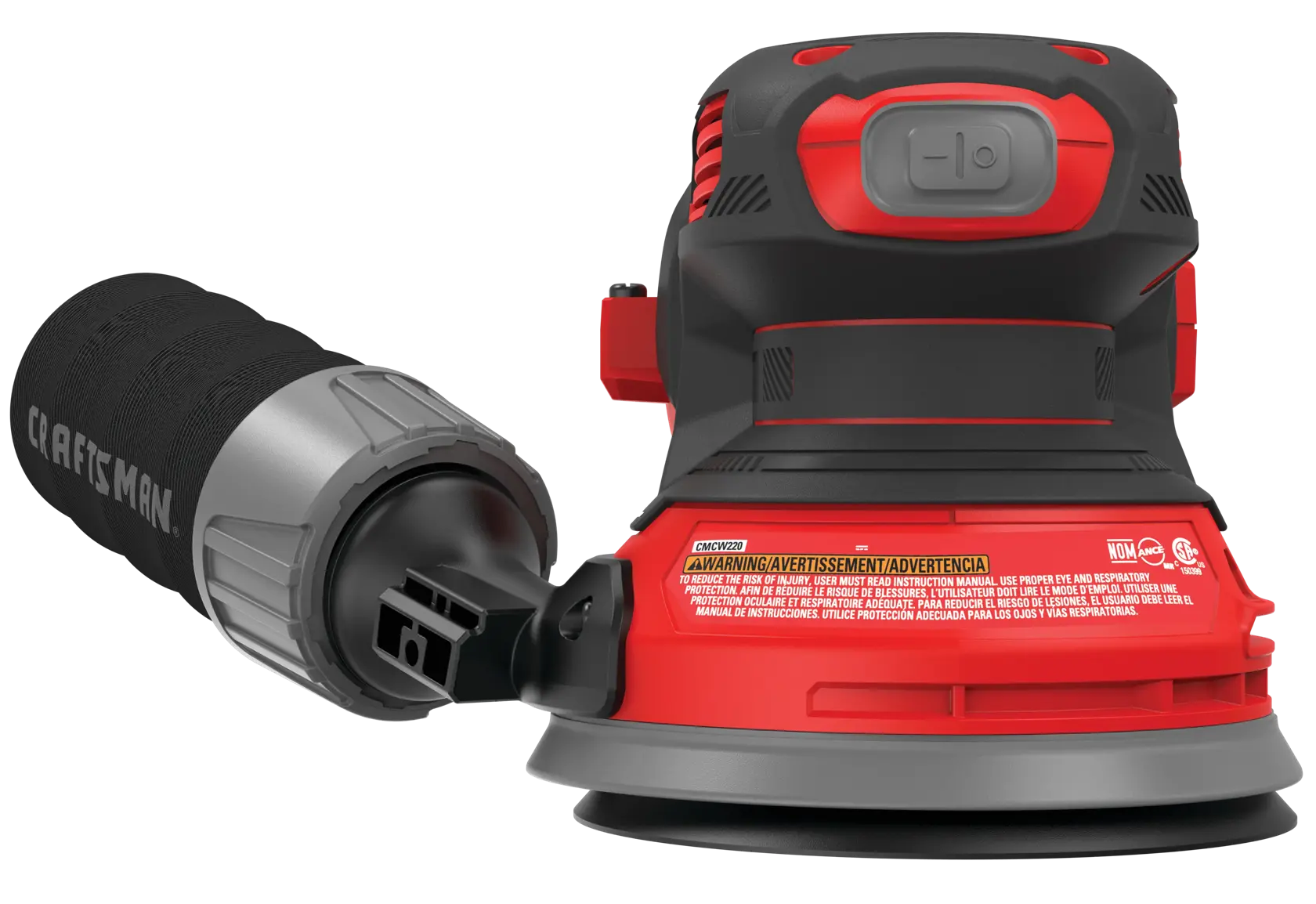 Profile of 20 volt cordless random orbit sander .