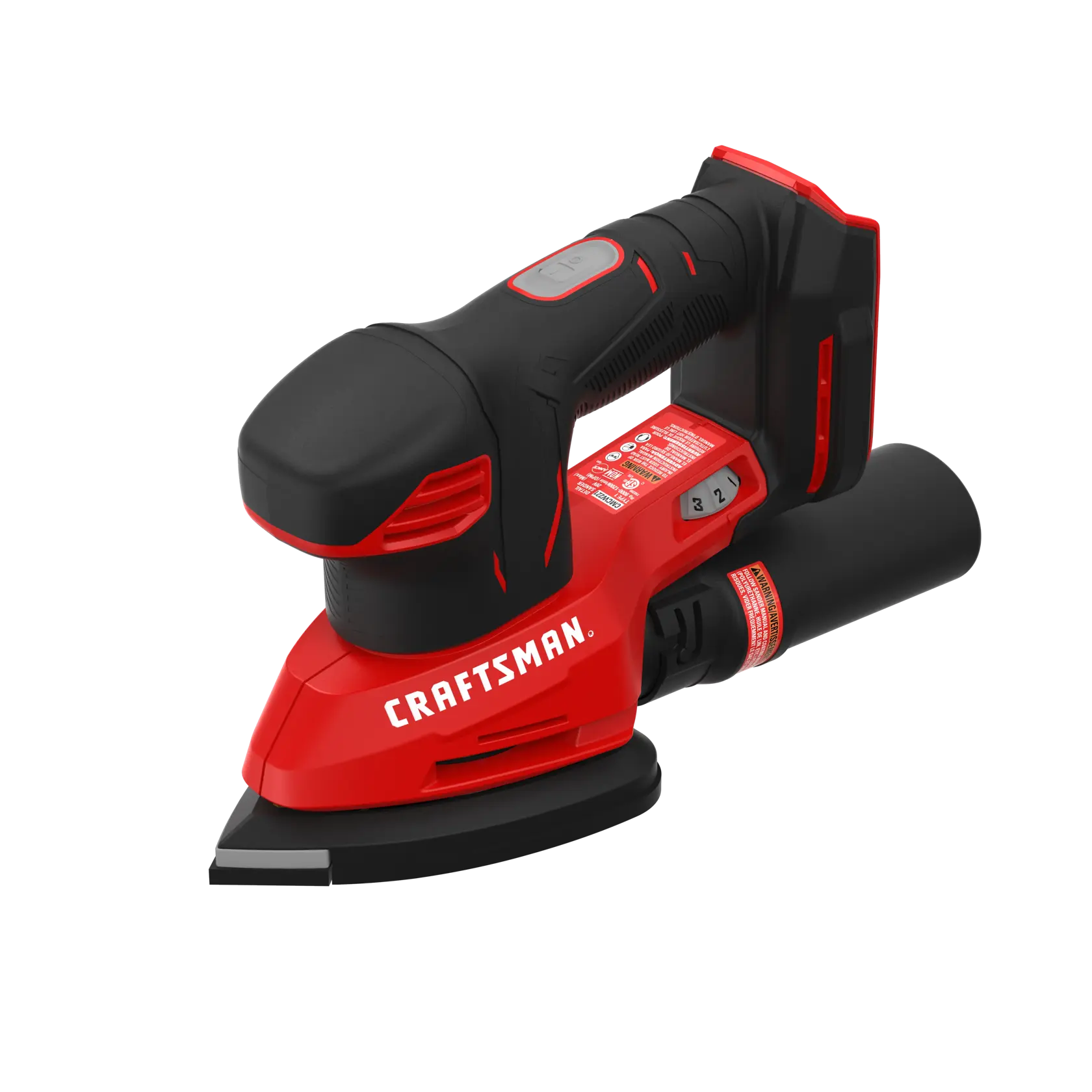 Right profile of 20 volt cordless detail sander.