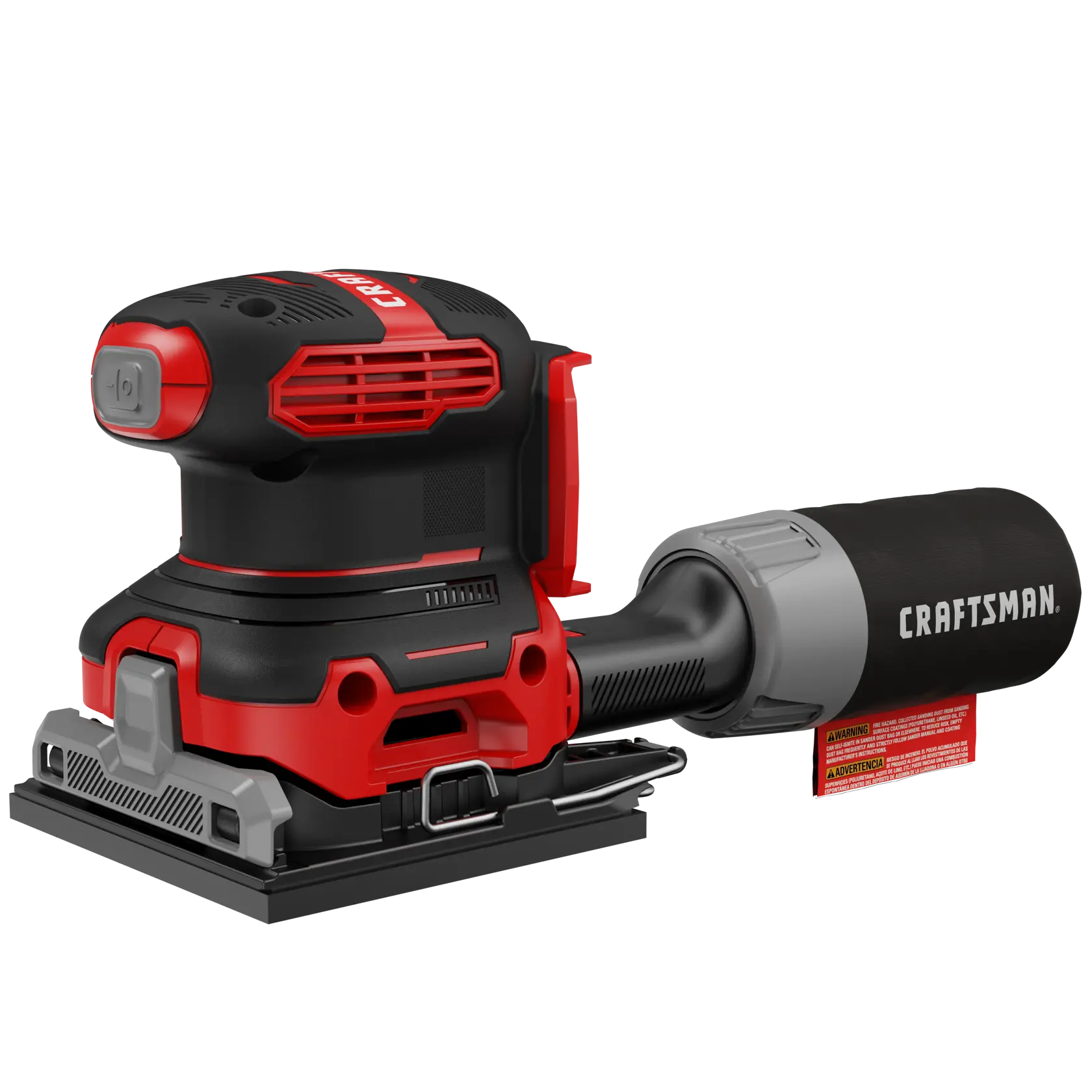 Profile of 20 volt cordless quarter sheet sander .