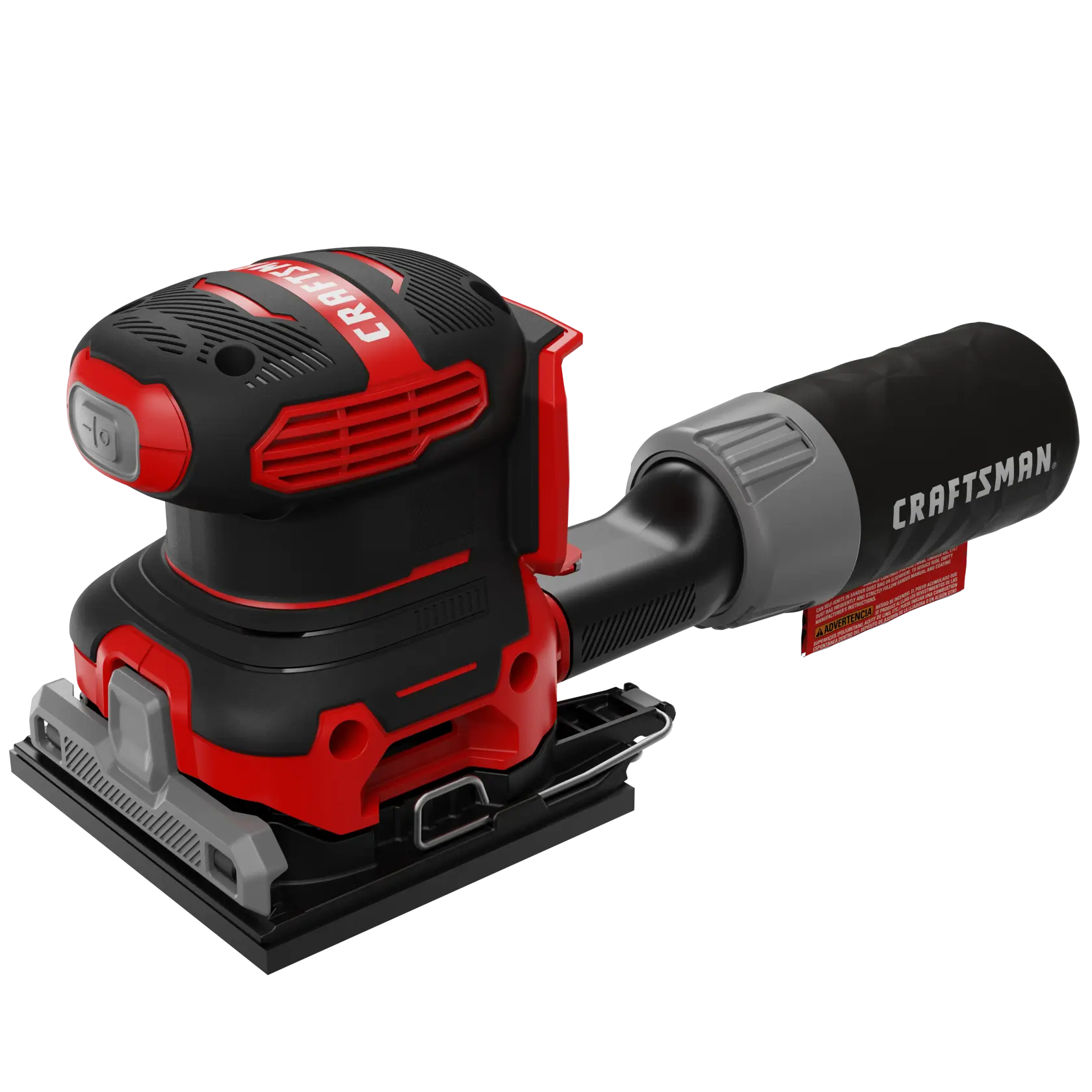 Profile of 20 volt cordless quarter sheet sander .