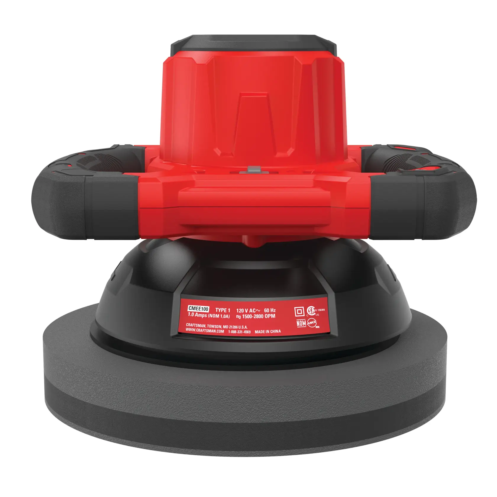 Craftsman orbital polisher CMEF100 white background beauty shot front angle