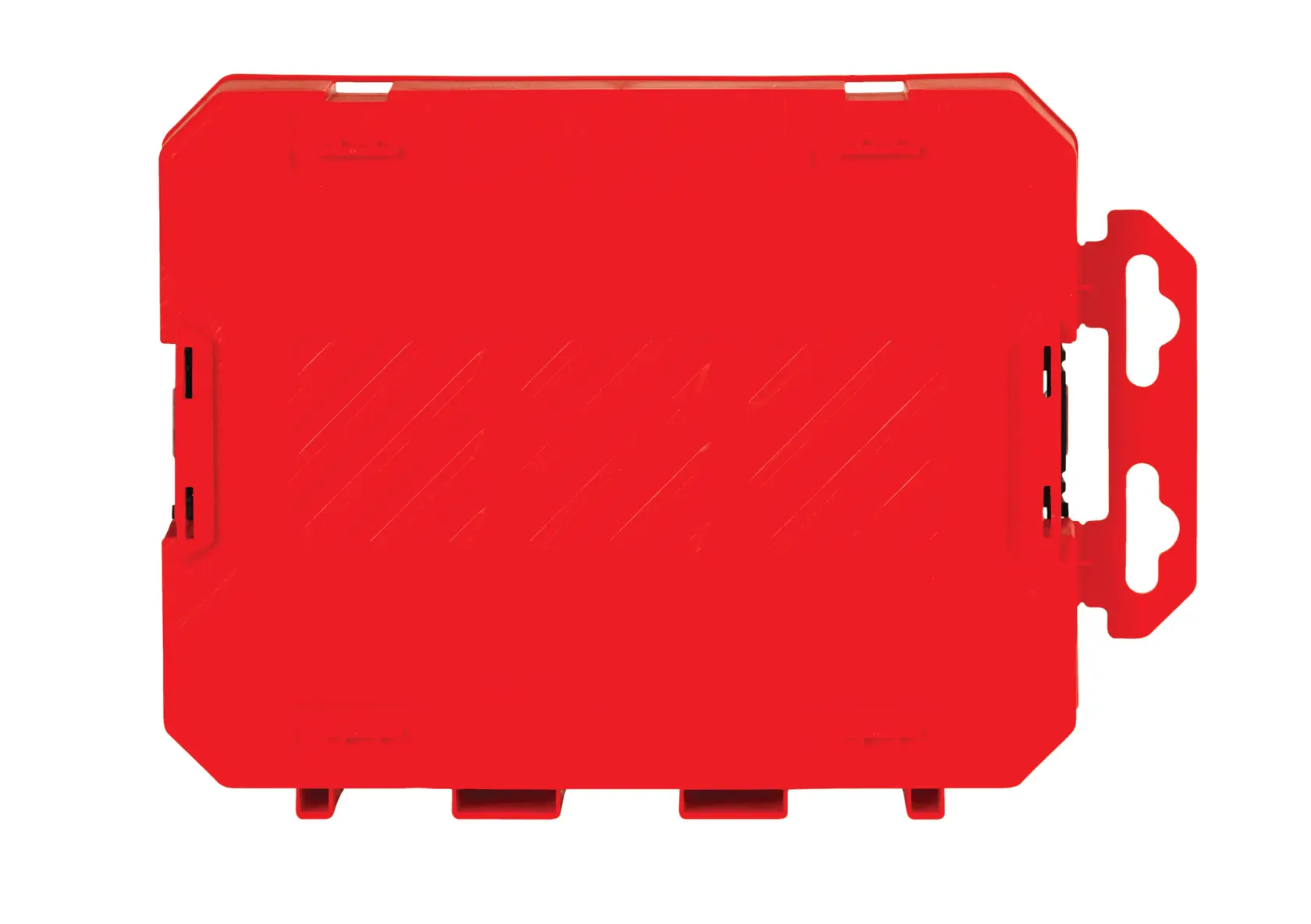 Craftsman red plastic storage case CMAM2218 white background beauty shot front angle