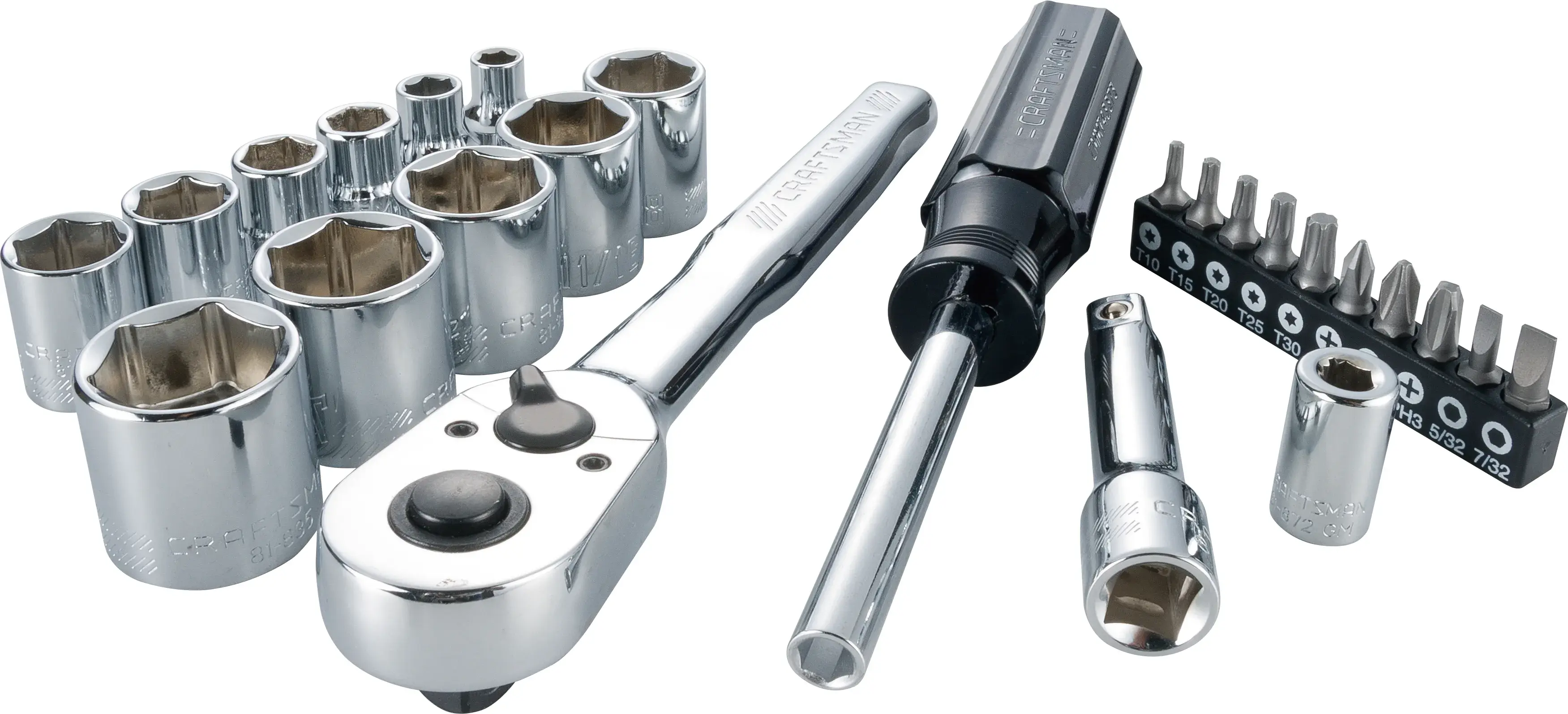 View of CRAFTSMAN Sockets: Set on white background