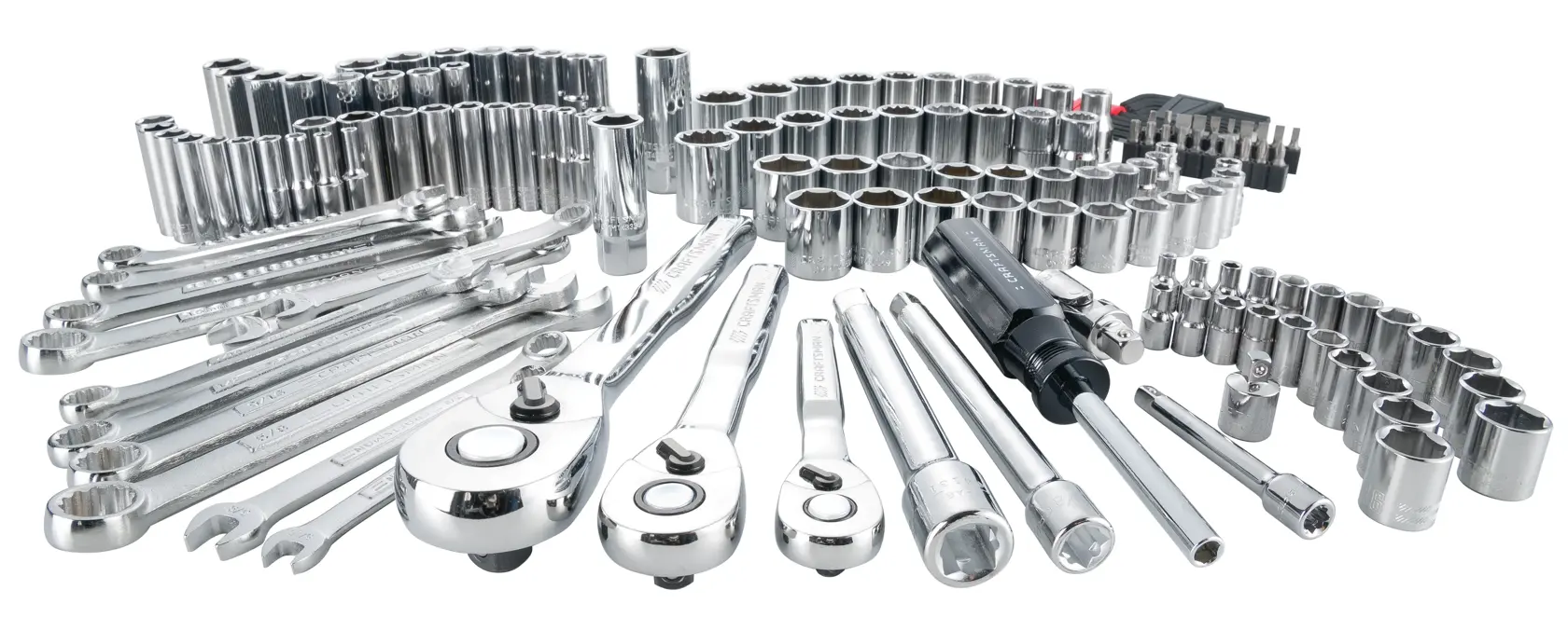 Craftsman mechanics tool set 99741 white background beauty shot front angle