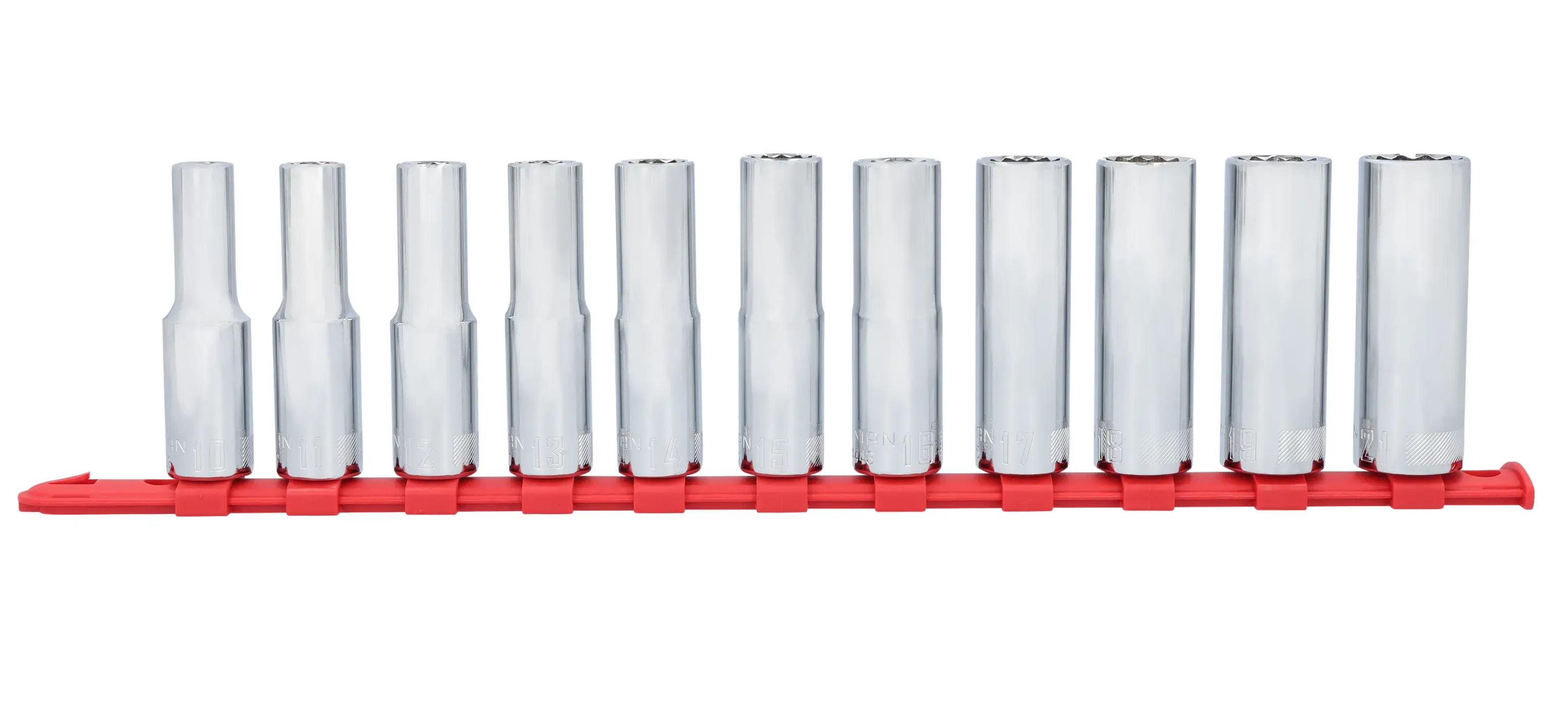 Jeu de douilles 12 pans à prise 1/2 po profondes métriques (11 pièces)