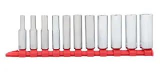 CRAFTSMAN CMMT12051 11PC  1/4IN DR DEEP METRIC 6PT socket set front view.