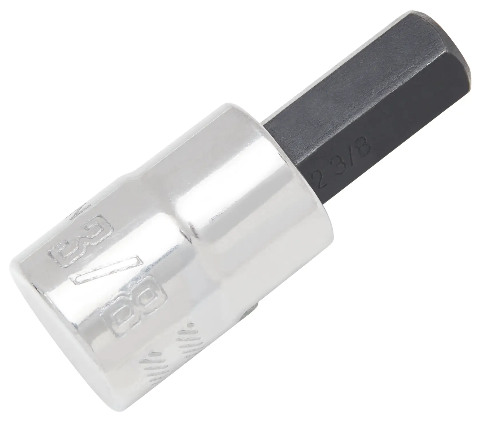 Angled, close-up view of single Craftsman SAE Hex Bit socket