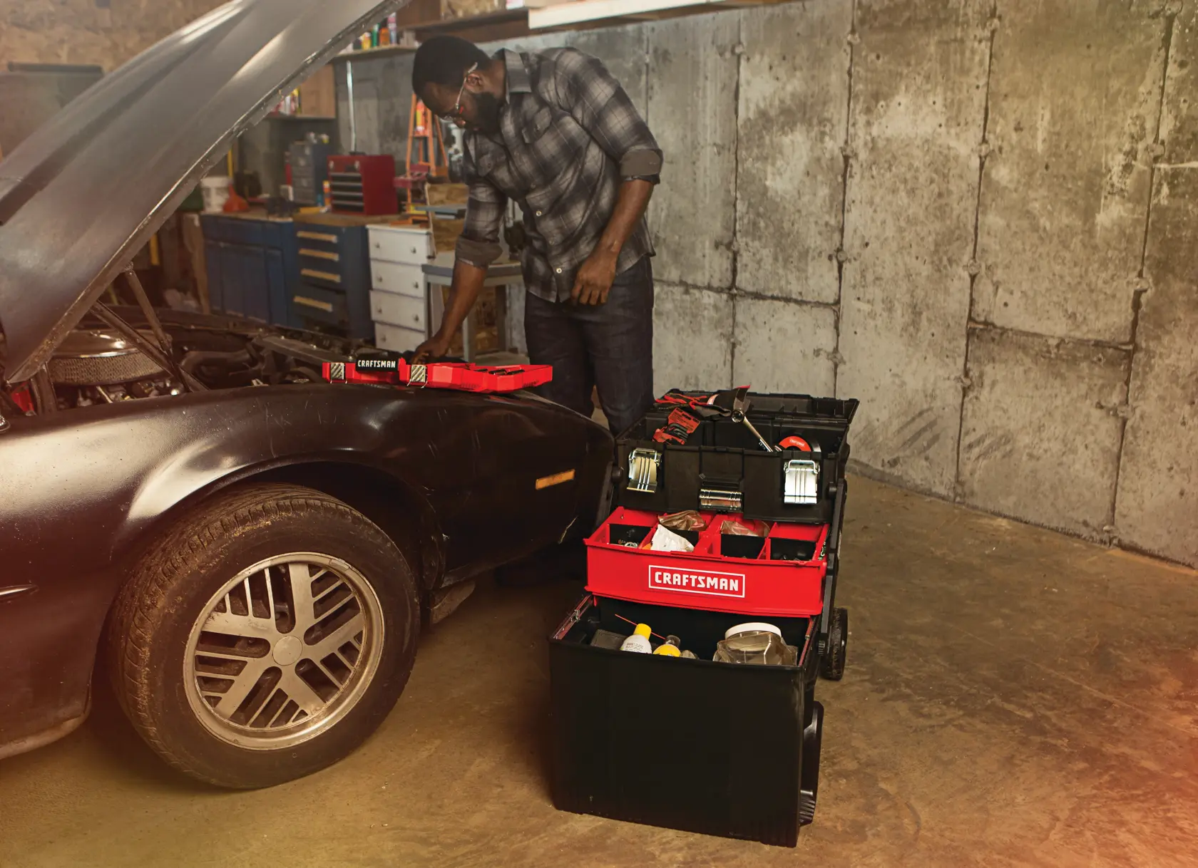 View of CRAFTSMAN Storage: Workstation being used by consumer