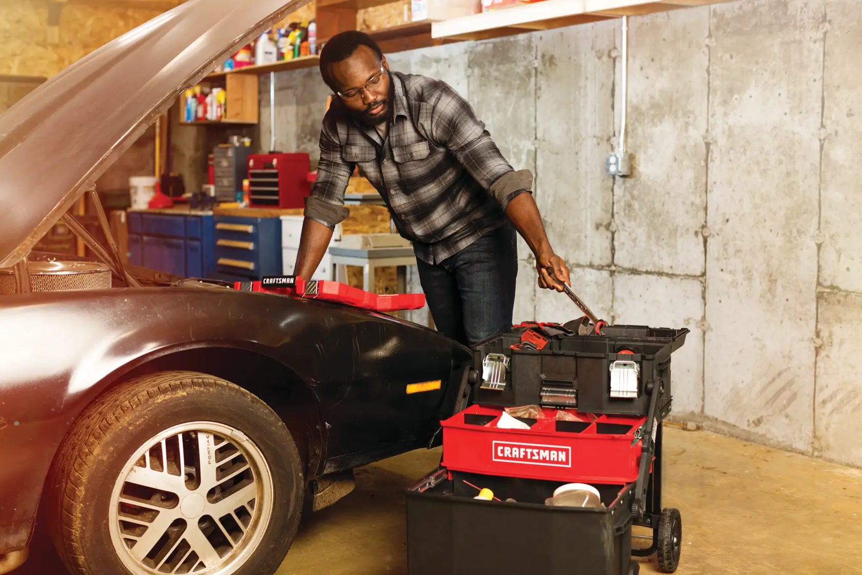 View of CRAFTSMAN Storage: Workstation being used by consumer