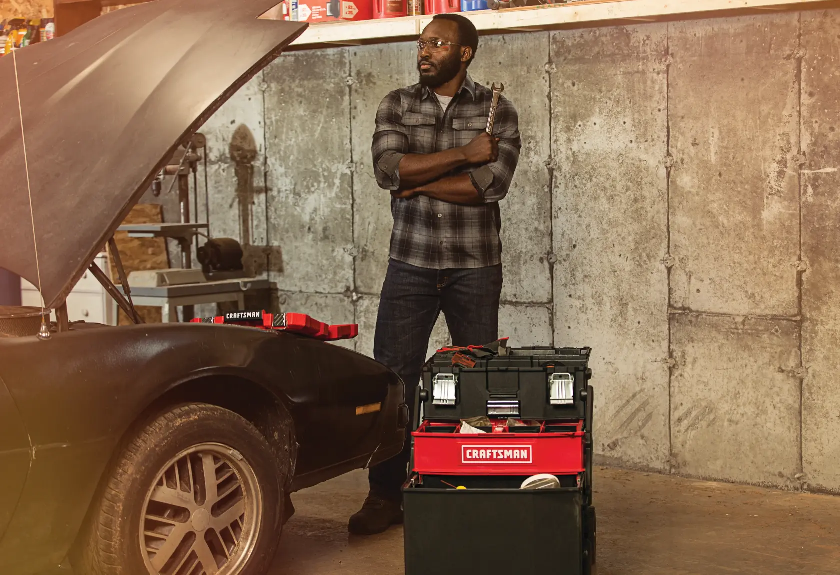 View of CRAFTSMAN Storage: Workstation being used by consumer