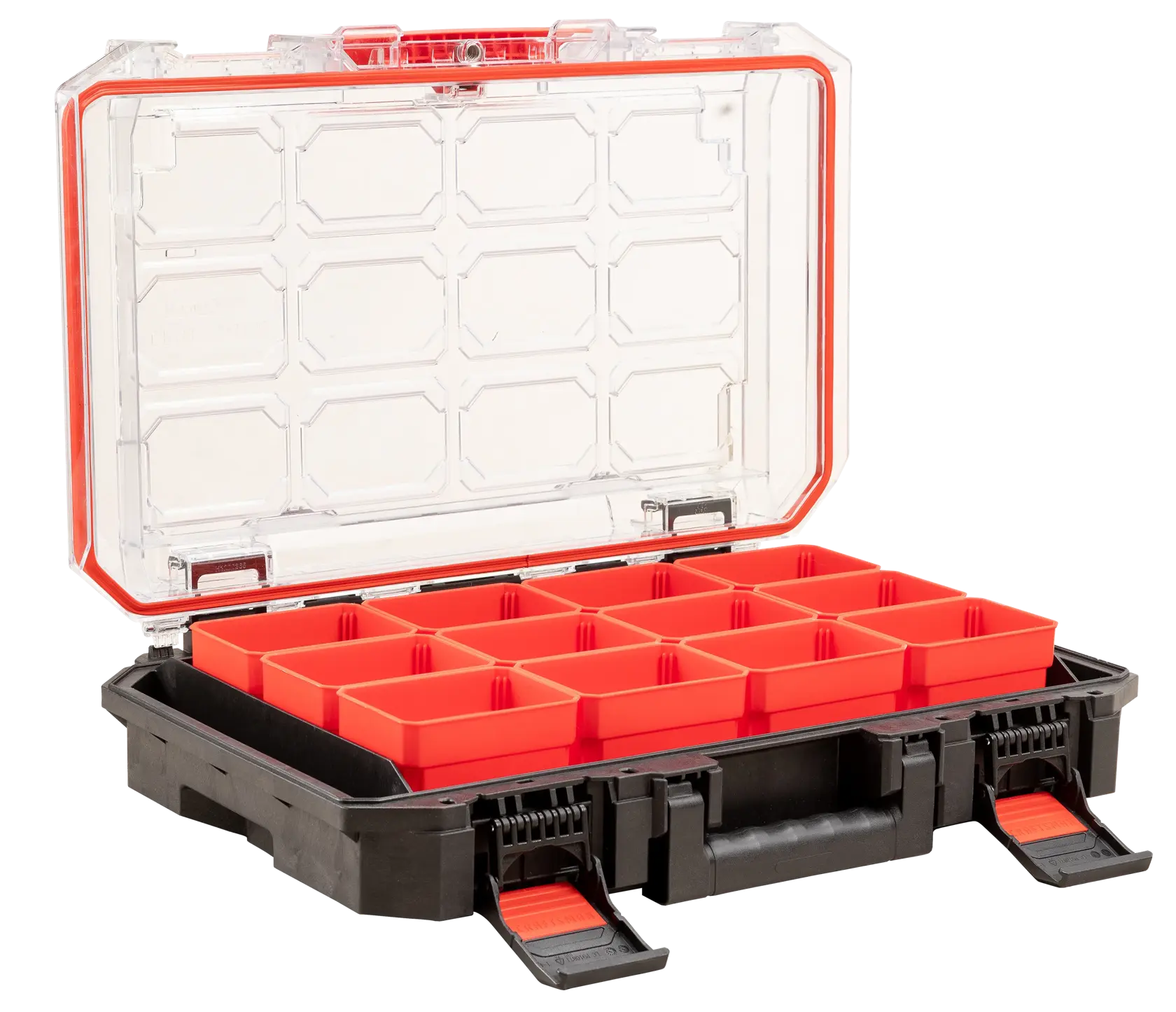 Open organizer at an angle towards the left 