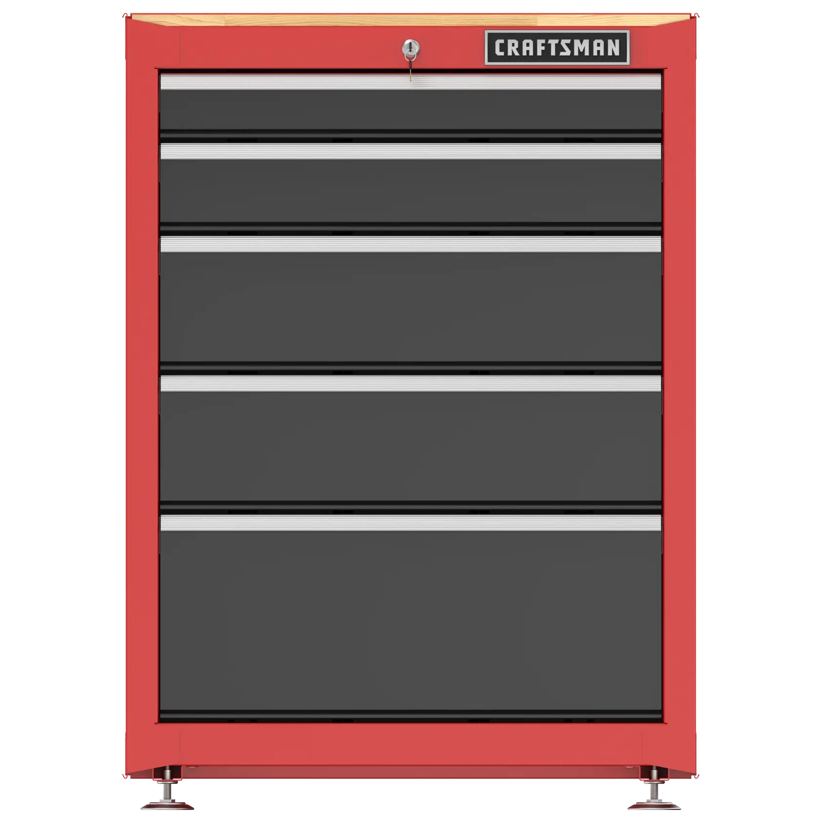 CRAFTSMAN® Armoire Sur Plancher À 5 Tiroirs De 26,5 Po De Large Avec Surface De Travail En Bois De 1 Po D’épaisseur