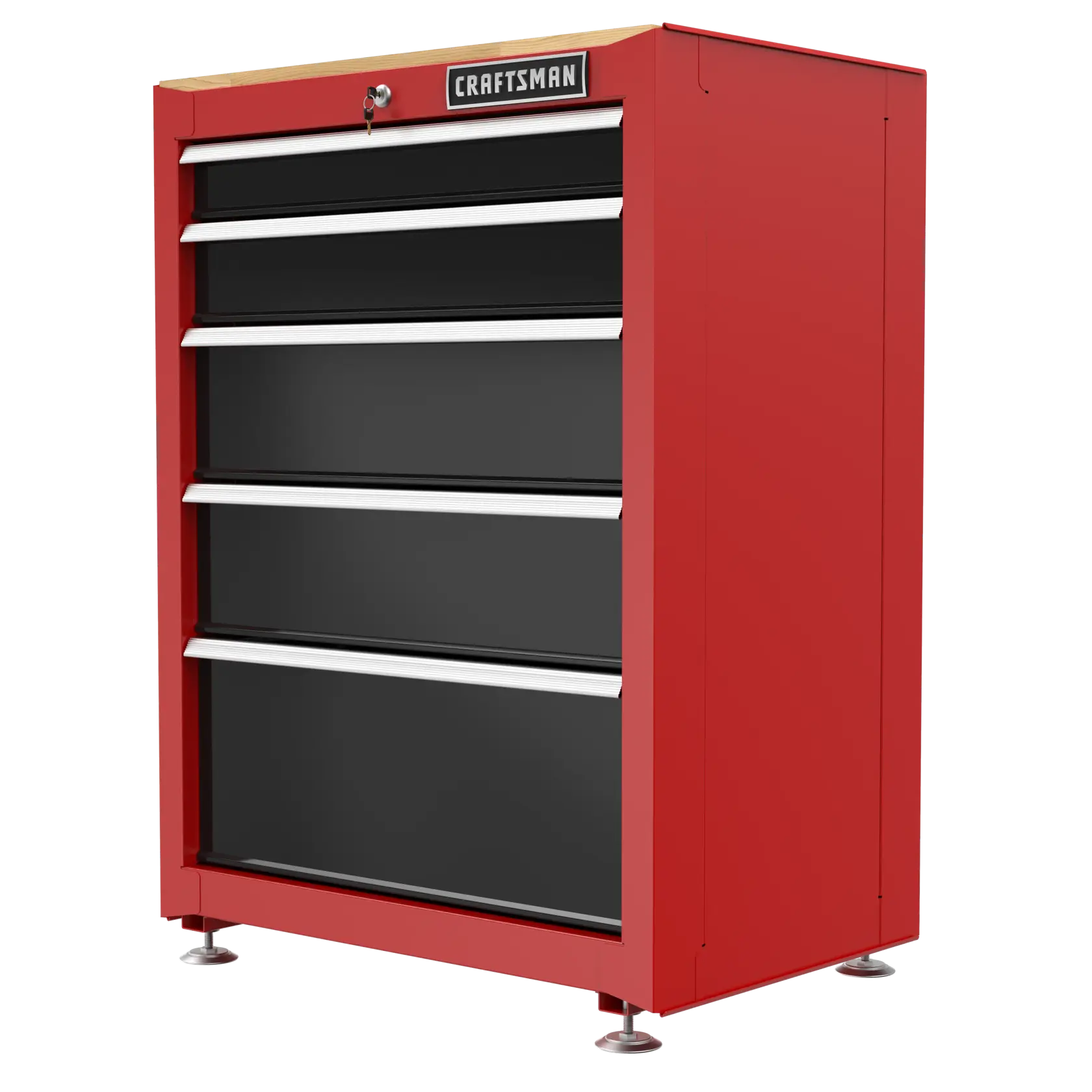 CRAFTSMAN® Armoire Sur Plancher À 5 Tiroirs De 26,5 Po De Large Avec Surface De Travail En Bois De 1 Po D’épaisseur