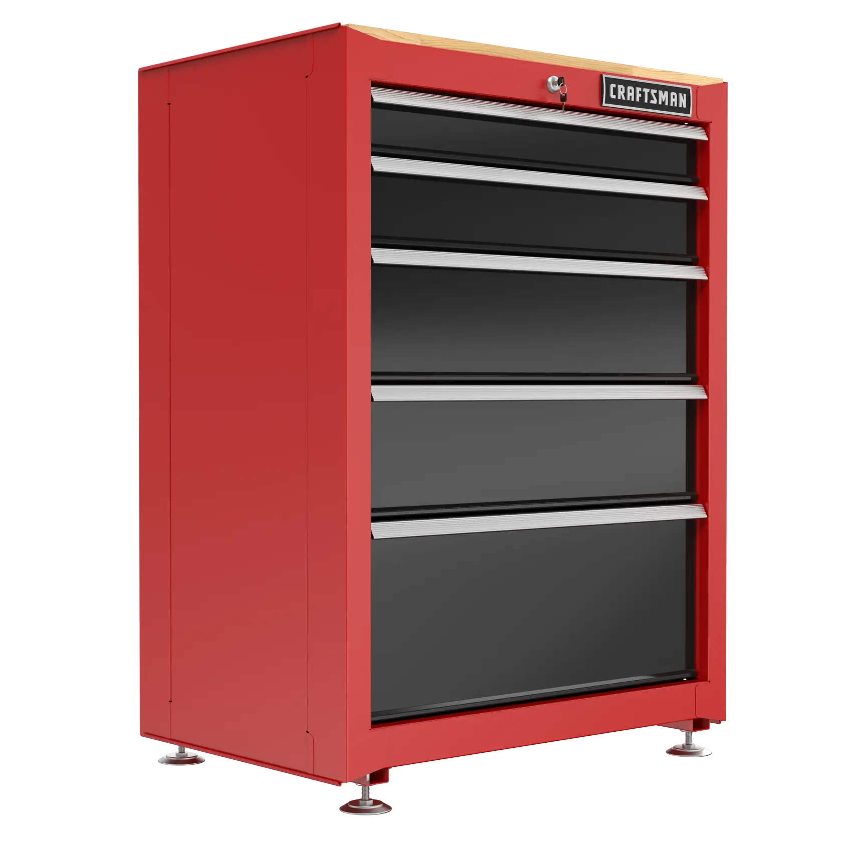 CRAFTSMAN® Armoire Sur Plancher À 5 Tiroirs De 26,5 Po De Large Avec Surface De Travail En Bois De 1 Po D’épaisseur