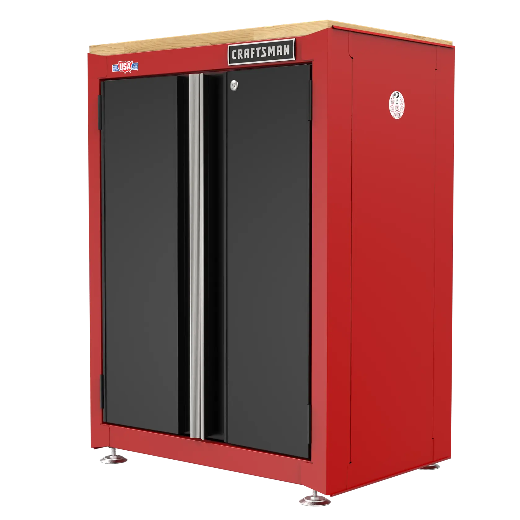 CRAFTSMAN® Armoire Sur Plancher À 2 Portes De 26 1/2 Po De Large Avec Tiroir Pleinement Extensible Et Surface De Travail En Bois De 1 Po D’épaisseur