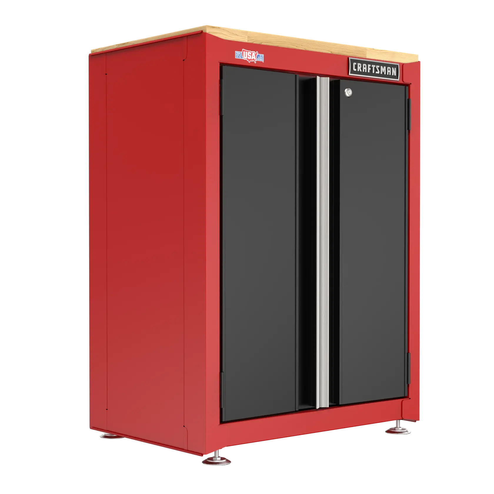 CRAFTSMAN® Armoire Sur Plancher À 2 Portes De 26 1/2 Po De Large Avec Tiroir Pleinement Extensible Et Surface De Travail En Bois De 1 Po D’épaisseur