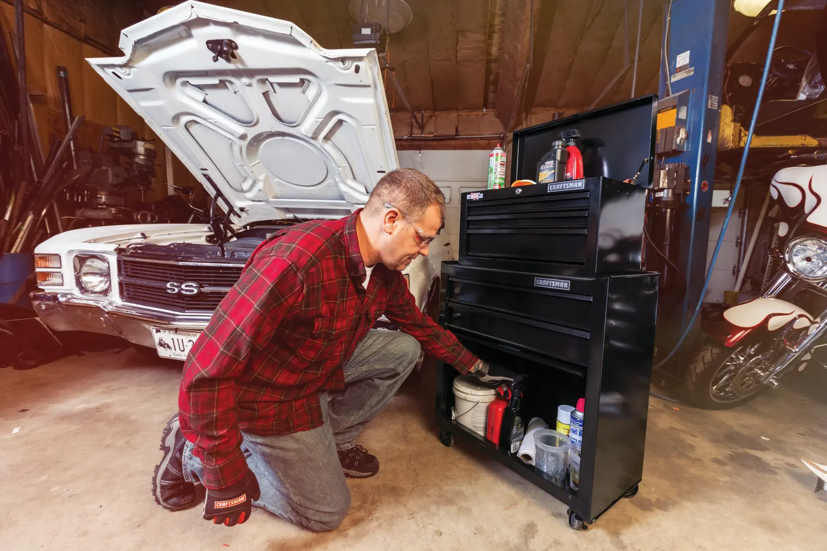 View of CRAFTSMAN Storage: Cabinets & Chests Rolling  being used by consumer