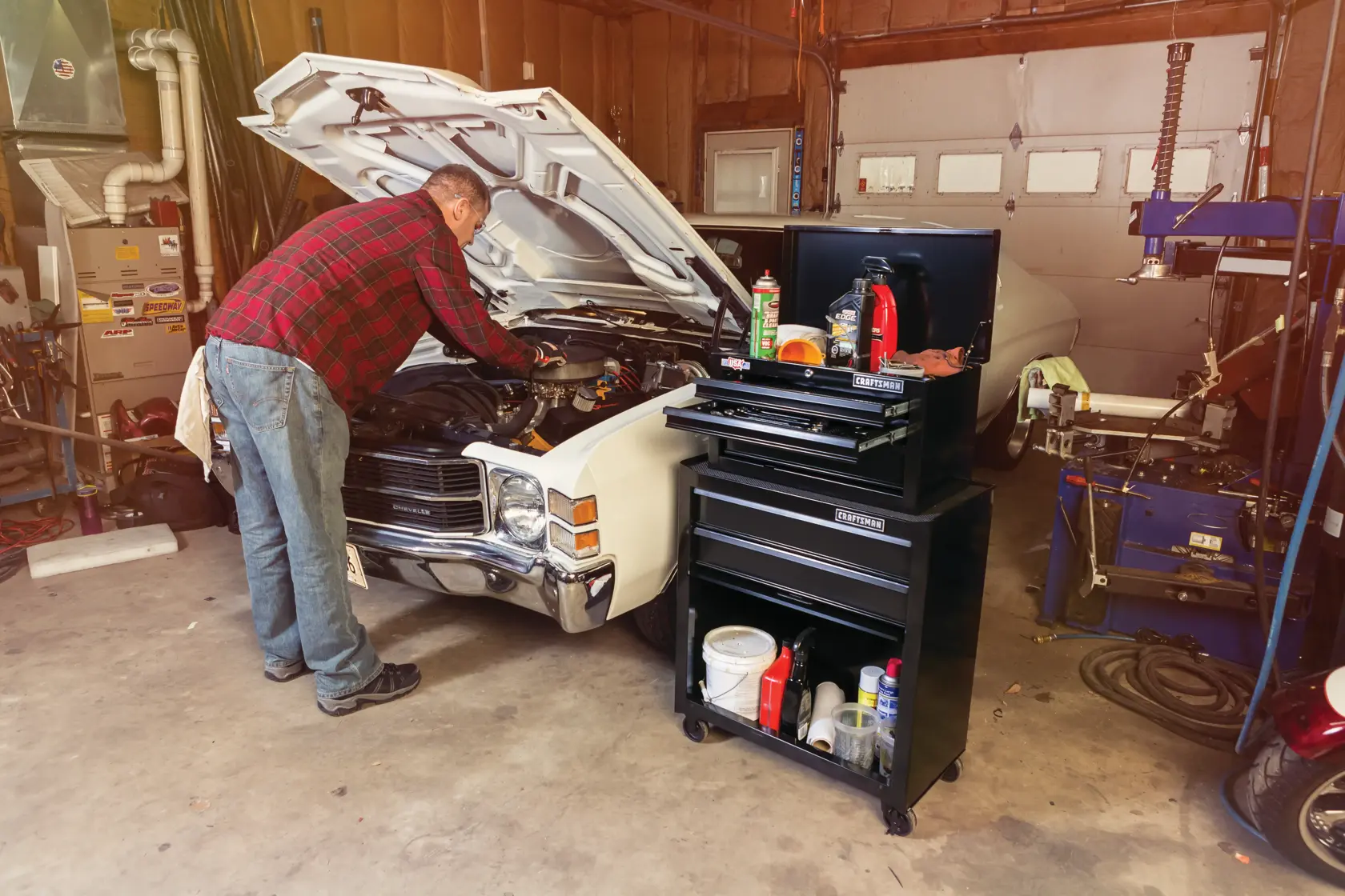 View of CRAFTSMAN Storage: Cabinets & Chests Rolling  being used by consumer