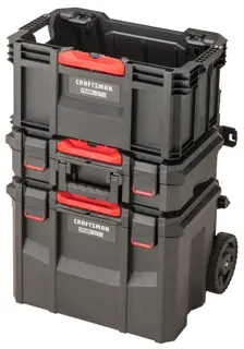 CRAFTSMAN TRADESTACK tote stacked upon a TRADESTACK tower