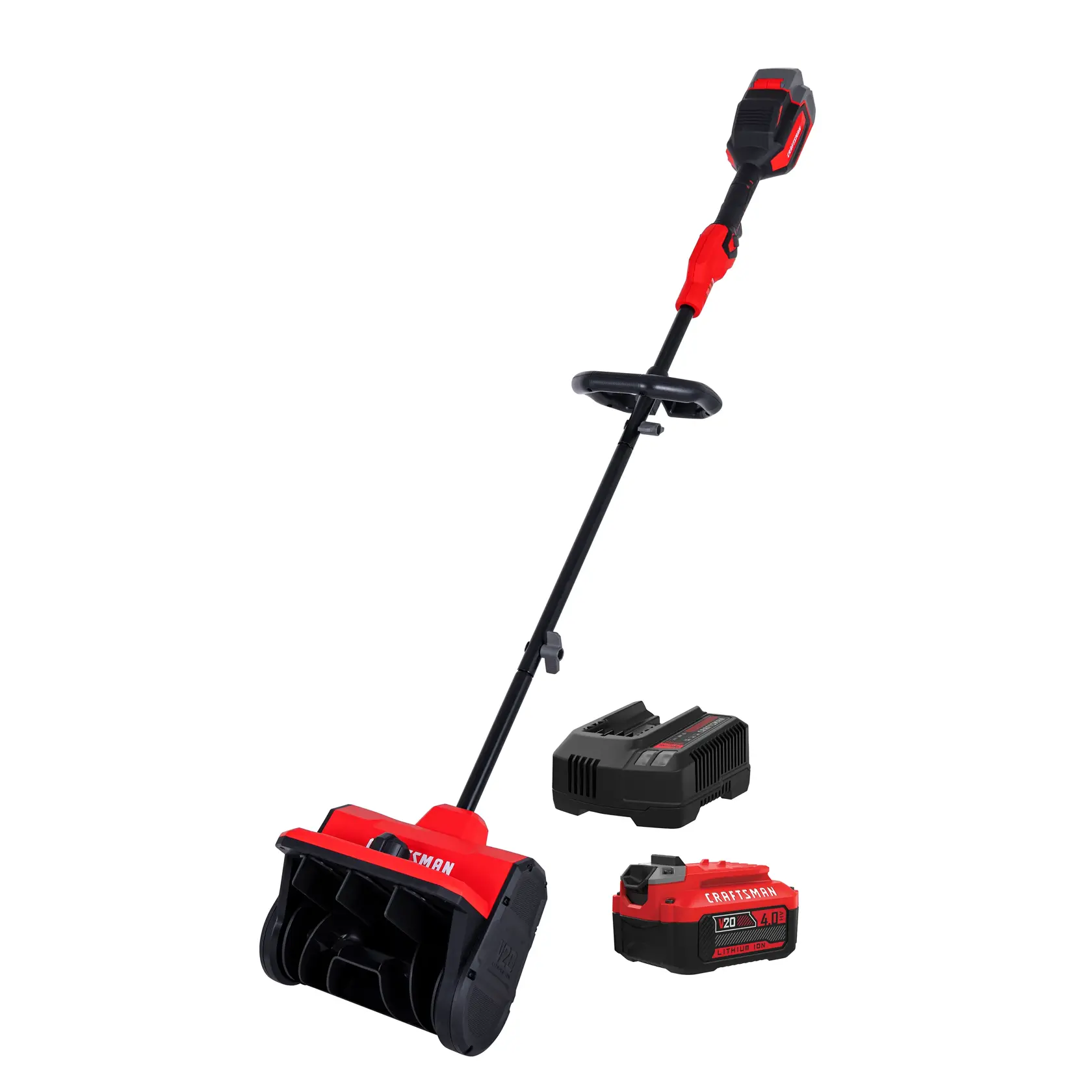 Ensemble de pelle à neige à pousser à une phase sans fil de 10 po V20* CRAFTSMAN(R) avec (1) batterie 4,0 Ah et chargeur